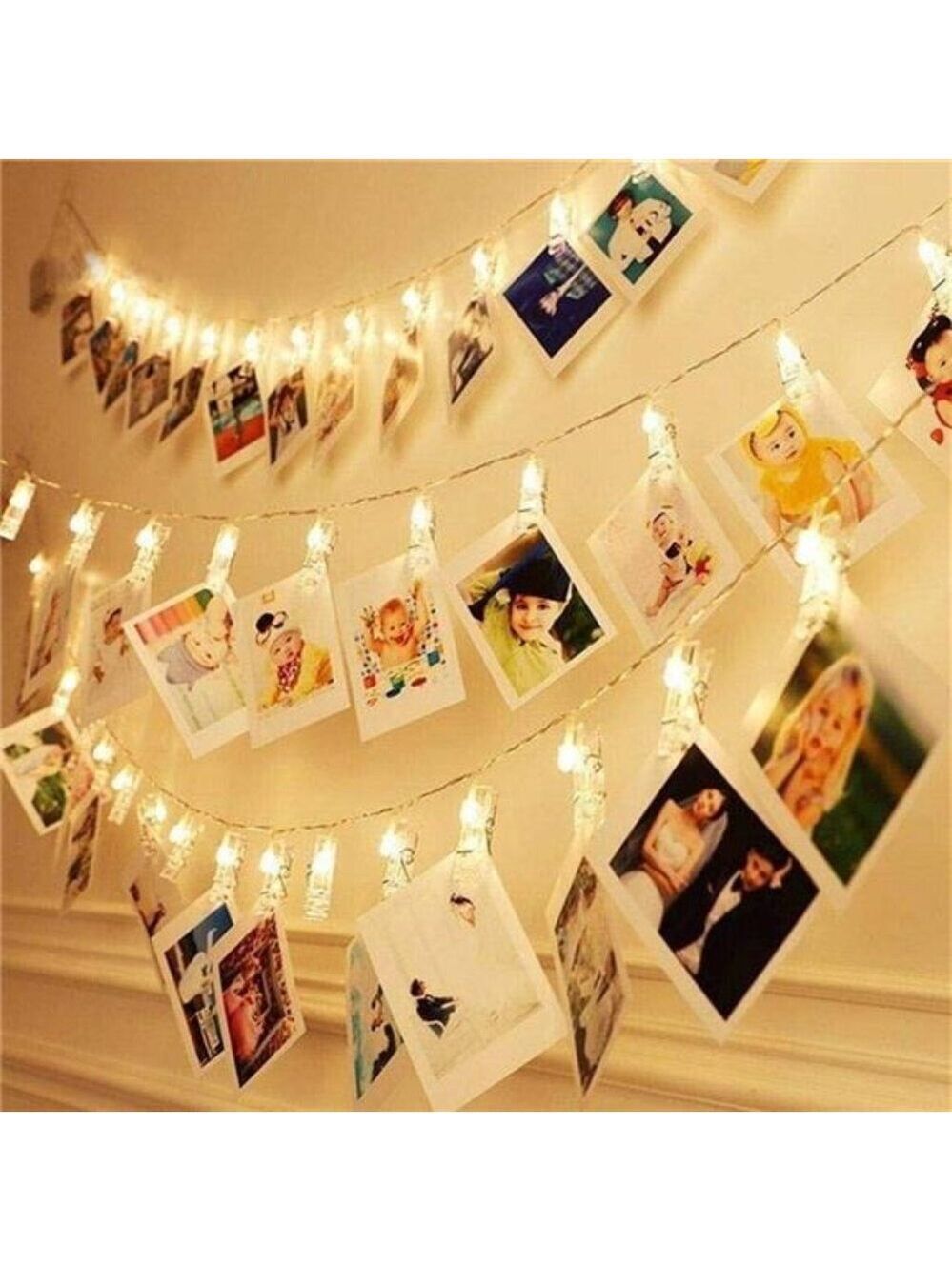 LED photo clip string lights battery operated fairy lights hanging pictures deco
